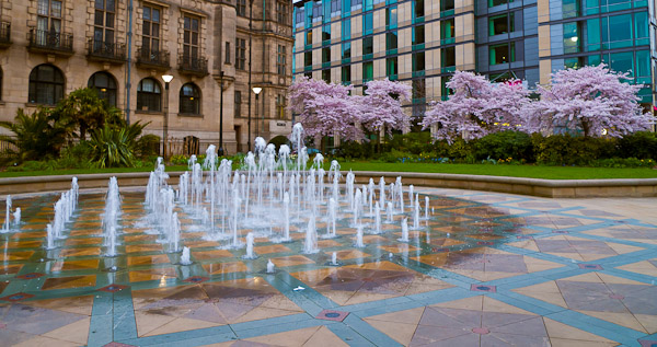 Sheffield City Centre in Spring