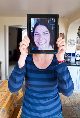 My beautiful sister Louise playing with the IPad!