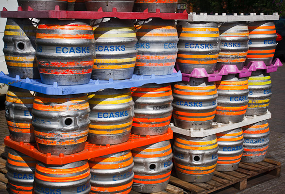 Beer Casks outside the brewery