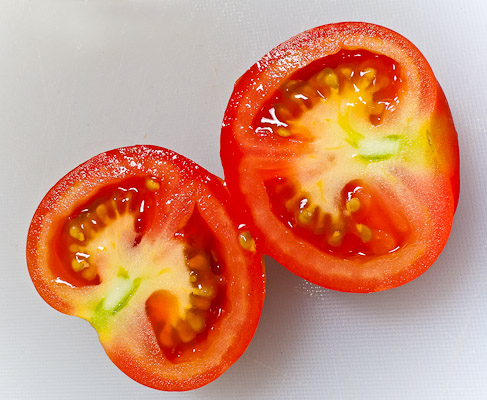 There I was preparing lunch and this juicy red tomato said 'take me'.