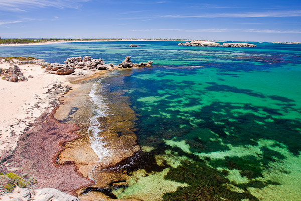 Shoalwater Bay, Rockingham.  Yes, it really is that colour!