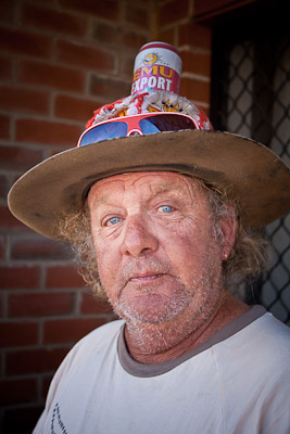 We came across this character in town, just sat on his verrandah watching the world go by.