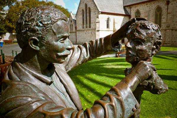 A life size bronze sculptor of well known Fremantle sculptor Pietro Porcelli