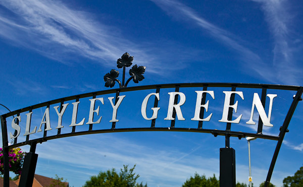 The entrance to Slayley Green