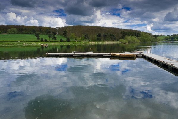Fishing boats at Thornton Reservoir, Leicester