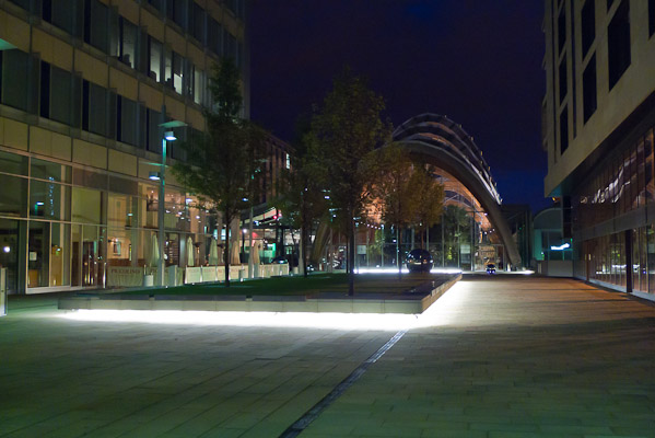Sheffield Winter Gardens by night