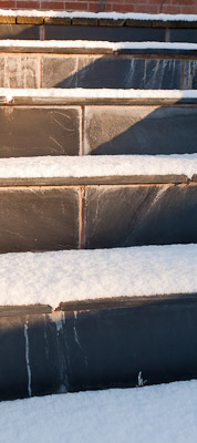 Snow on the stairs