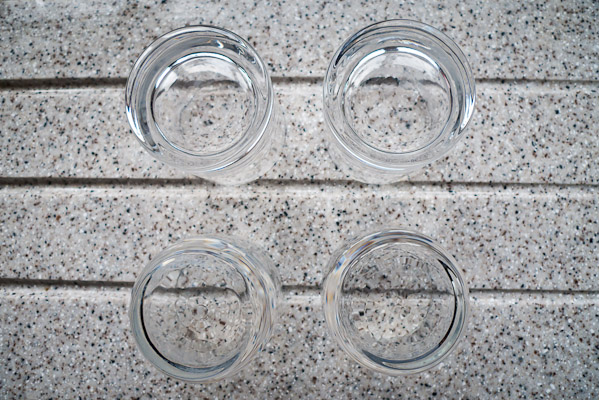 Glasses on the drainer