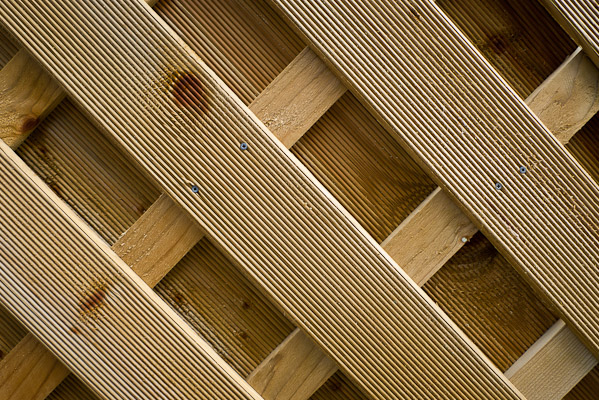 Natural colours and textures on a new wooden fence