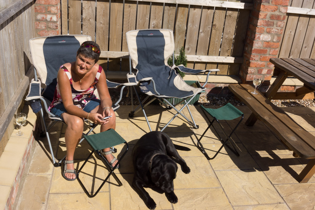 Taking the rays at the cottage