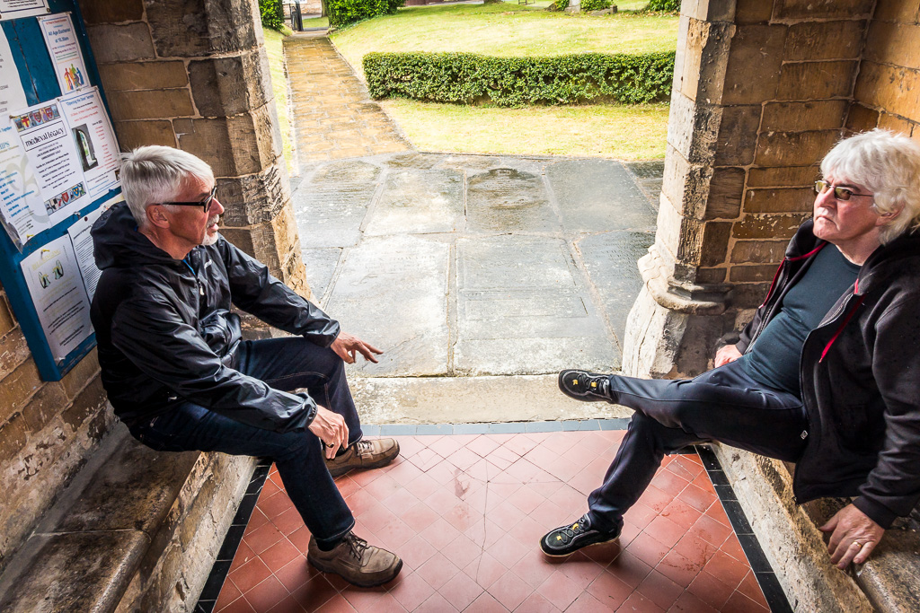Sheltering from the rain in Dunston Church
