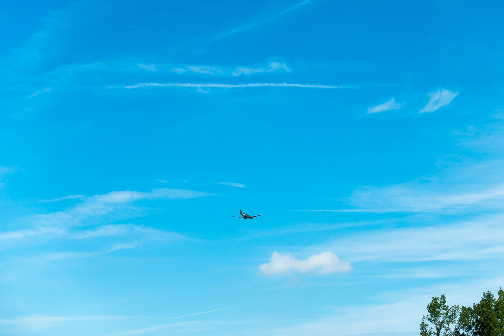 The Dakota from the Battle of Britain Memorial Flight goes over
