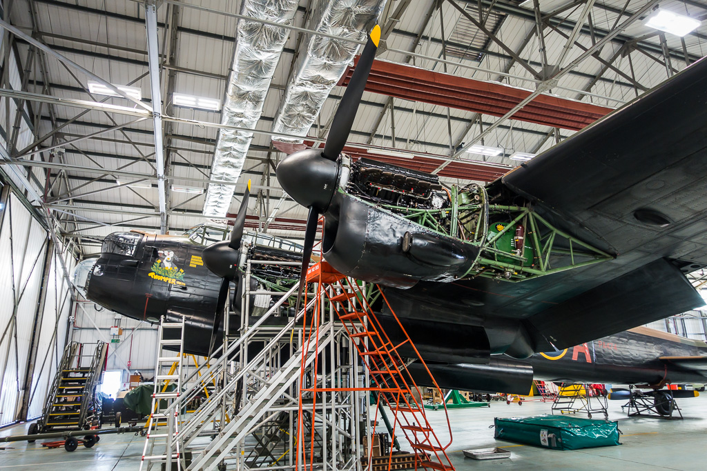 The Lancaster suffered a major engine fire in the air this year and was being repaired.  The aircraft was very close to being lost.