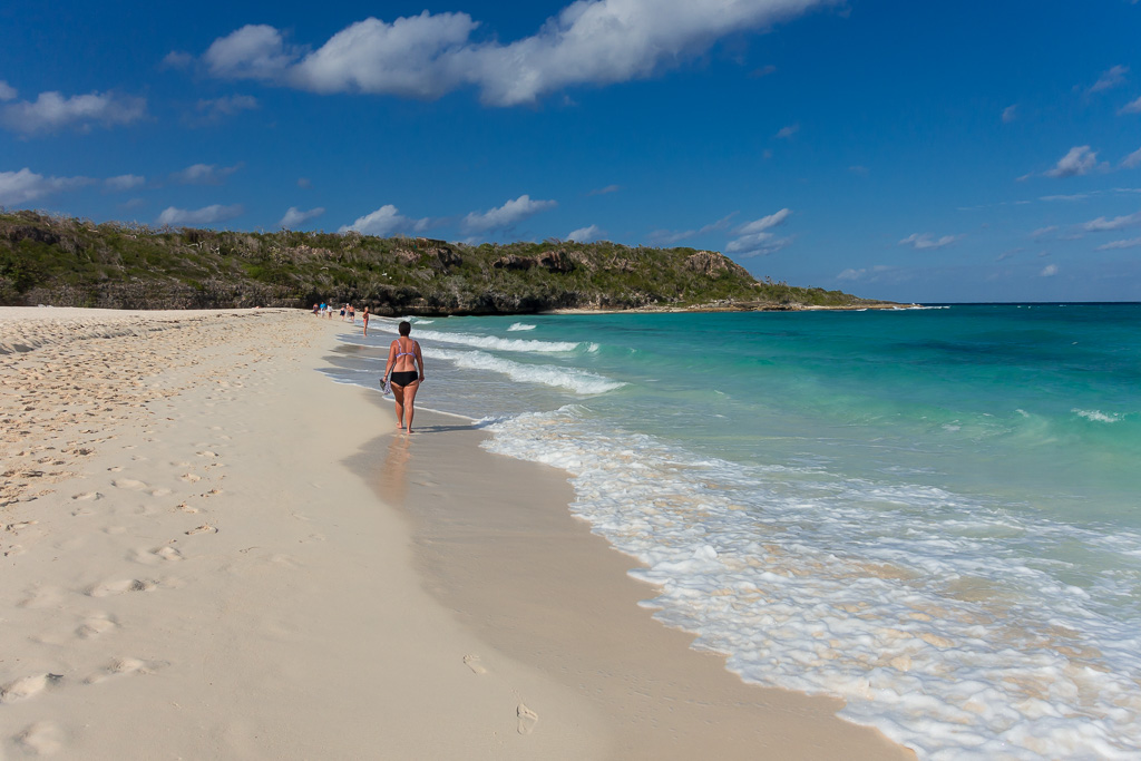 The daily walk along the beach to The Wall