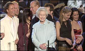 The Queen meets the pop acts