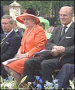 Prince Charles, the Queen and the Duke of Edinburgh